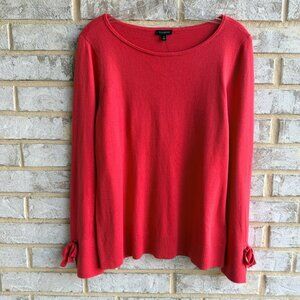 Talbots Long Sleeve Round Neck Cotton Blend Red Sweater Women's Size M